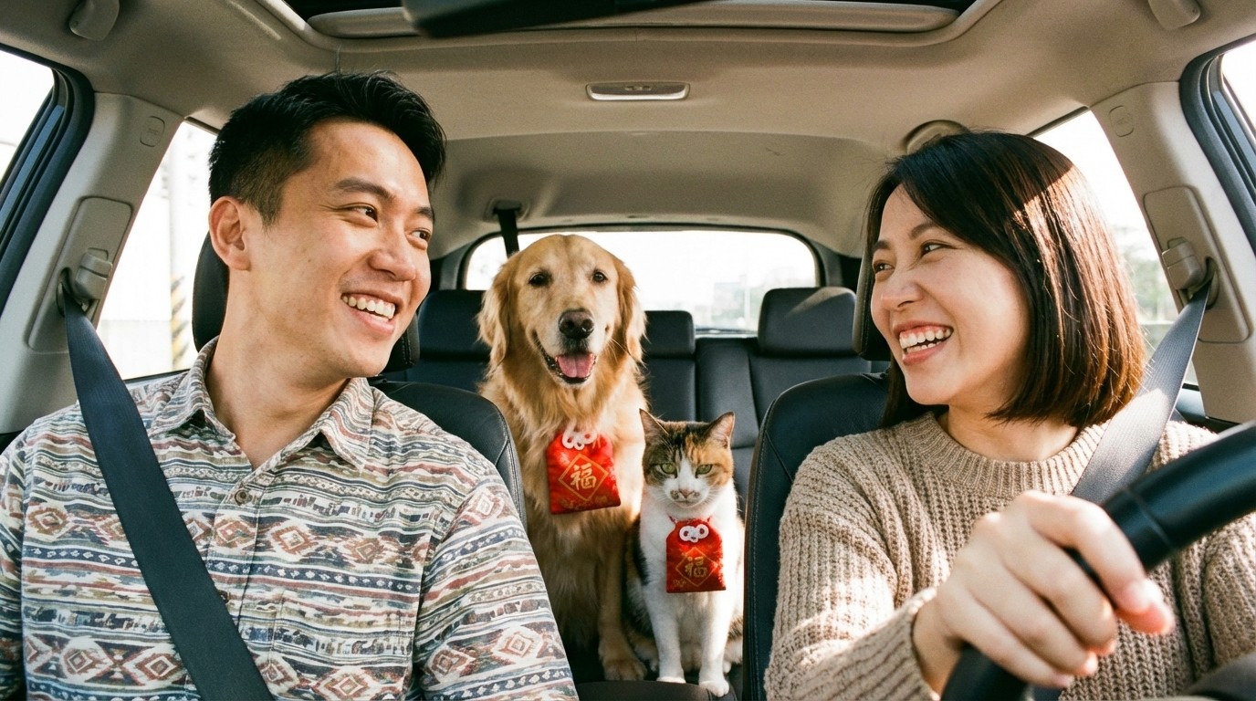 開車返鄉毛孩狂吐？3招有效預防貓狗暈車