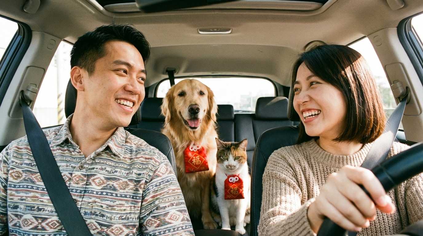 開車返鄉毛孩狂吐？3招有效預防貓狗暈車